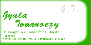 gyula tomanoczy business card